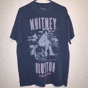American Eagle Women’s Oversized Whitney Houston Graphic T-Shirt Blue Size XS/S